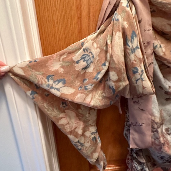 Zimmerman Size 2, Multicolored Floral Printed Silk Unbridled Elixir Draped Dress - Picture 7 of 7